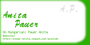 anita pauer business card